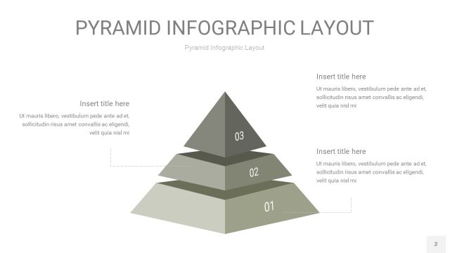 灰色3D金字塔PPT信息图表2