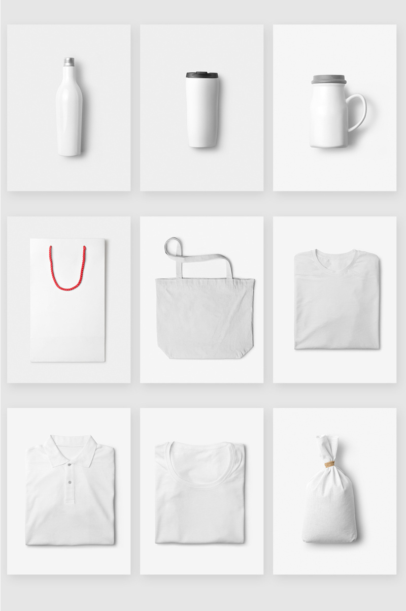 白色购物袋产品设计智能贴图样机素材