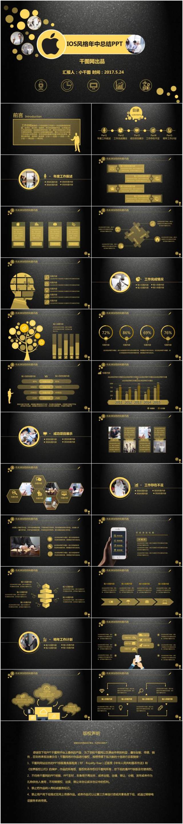 2017黑色炫酷磨砂风格工作总结PPT