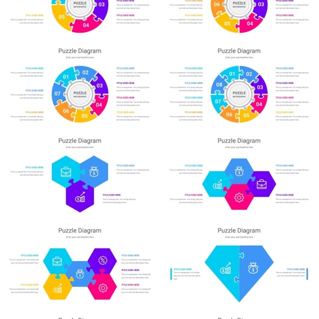 创意拼图信息图表PPT的模板Puzzle Diagram