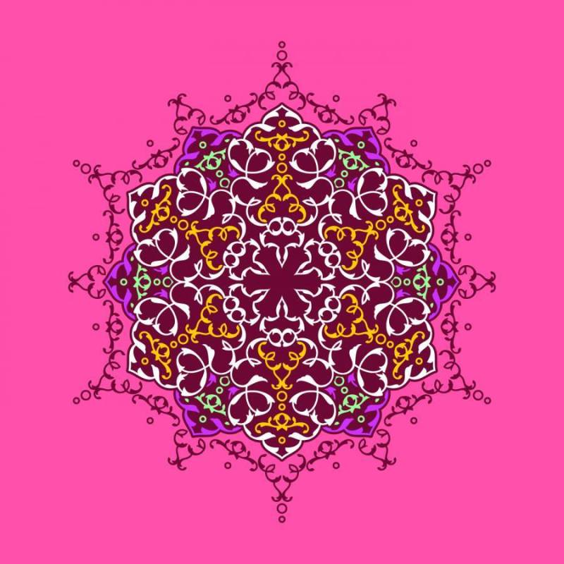 坛城装饰装饰品桃红色背景传染媒介