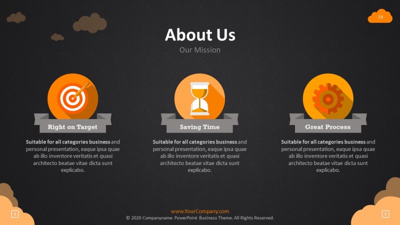 柠檬黄圆形PPT信息可视化图表14