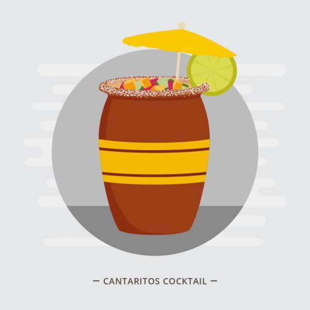 Cantaritos鸡尾酒矢量图