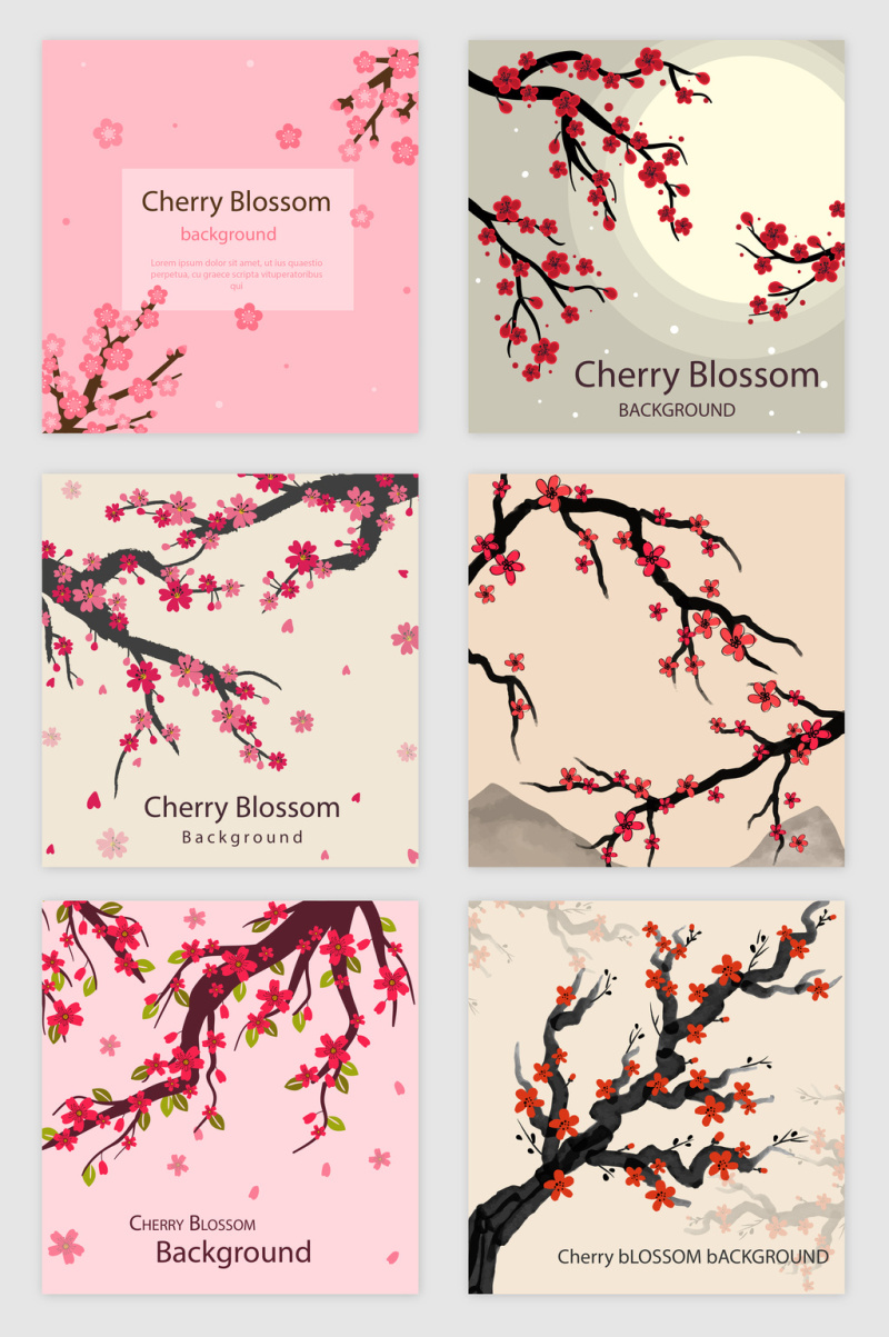 中国风梅花春天矢量素材