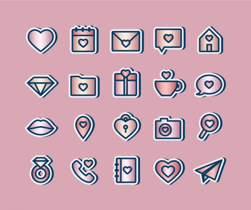 矢量爱金属图标