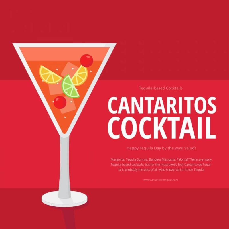Cantaritos鸡尾酒广告图形说明模板