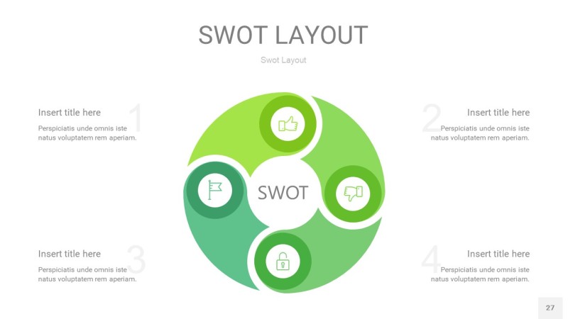 绿色SWOT图表PPT27