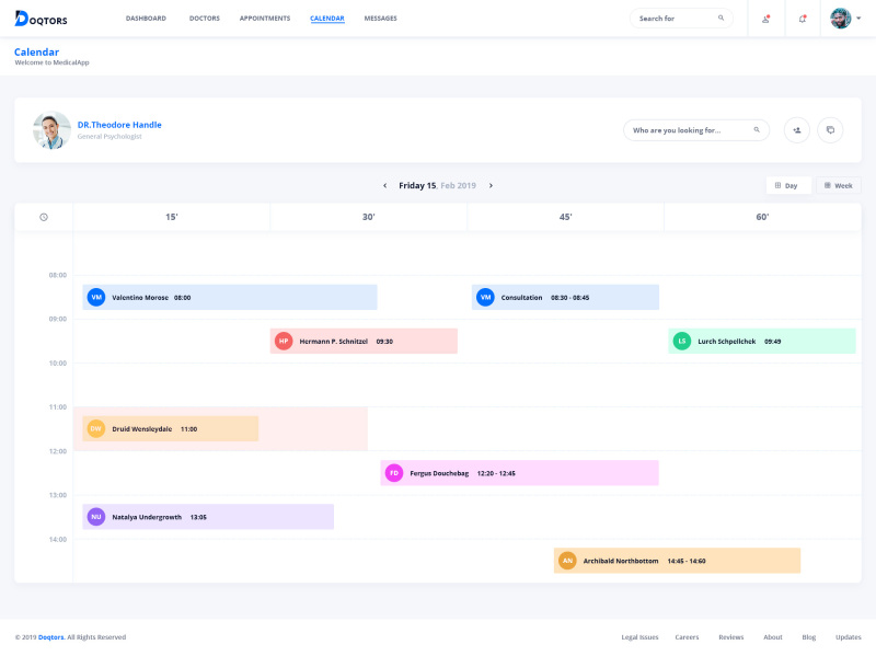 医生医疗医院网站管理后台仪表板用户UI界面工具包PSD模板Doqtors Medical Admin Dahboard UI Kit