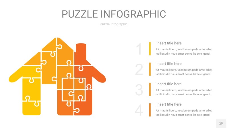 黄色拼图PPT图表25
