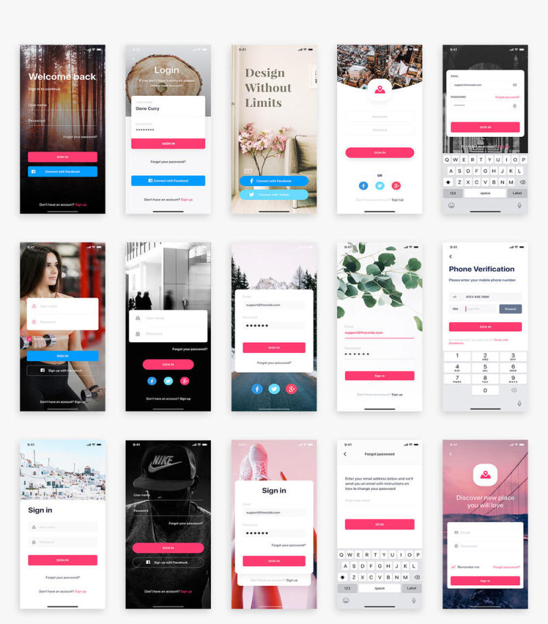 适用于Sketch，XD和Figma的移动UI工具包，Prisma UI工具包