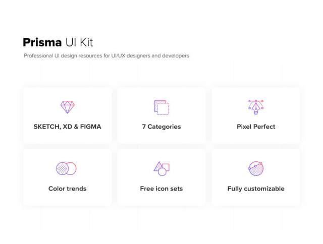 适用于Sketch,XD和Figma的移动UI工具包,Prisma UI工具包 适用于Sketch,XD和Figma的移动UI工具包,Prisma UI工具包