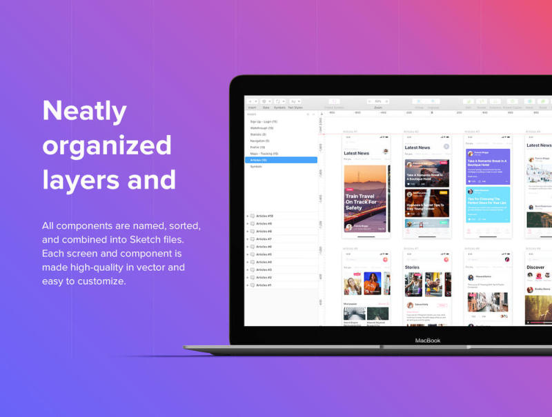 适用于Sketch，XD和Figma的移动UI工具包，Prisma UI工具包