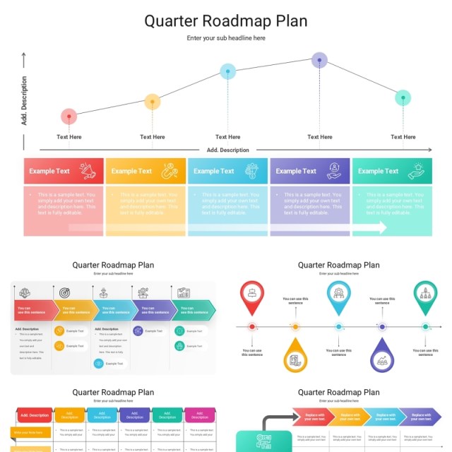 季度规划路线图项目计划表格信息图PPT模板Quarter Roadmap Plan