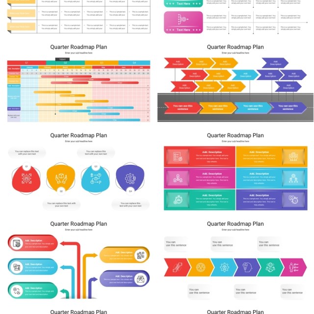 季度规划路线图项目计划表格信息图PPT模板Quarter Roadmap Plan