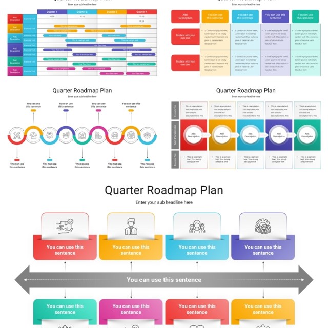 季度规划路线图项目计划表格信息图PPT模板Quarter Roadmap Plan