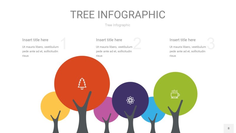 彩色树状图PPT图表8