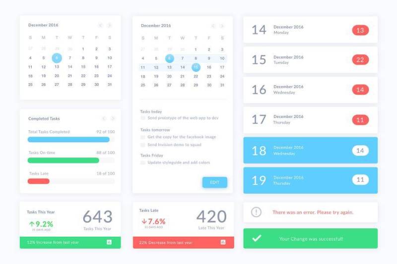 清新日历界面元素