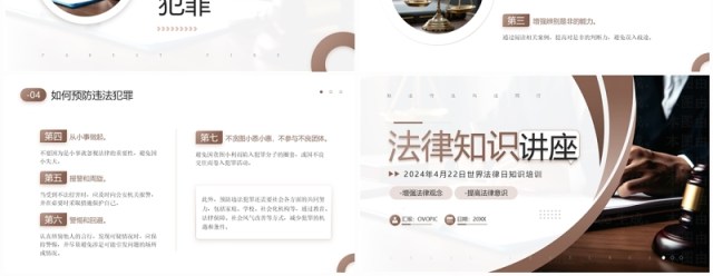 棕色简约风世界法律知识讲座PPT模板 棕色简约风世界法律知识讲座PPT模板