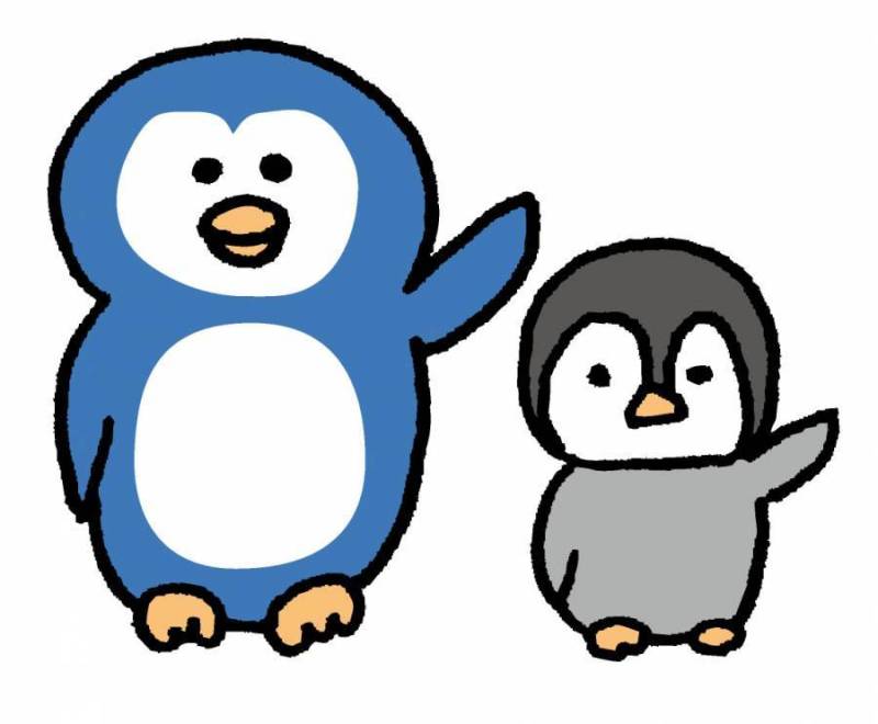 企鹅父母和孩子