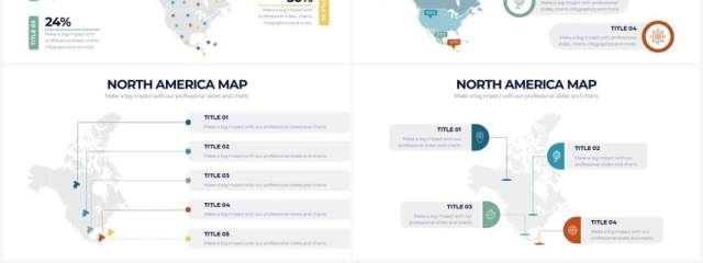 深色系北美地图PPT信息图形素材North America Map Powerpoint Infographics 深色系北美地图PPT信息图形素材North America Map Powerpoint Infographics