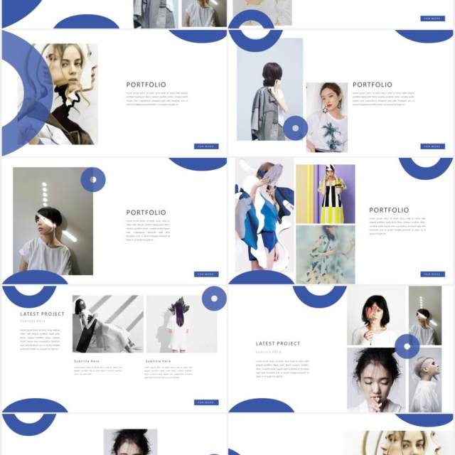 简约设计师作品展示PPT模板MNML - Stylist Powerpoint