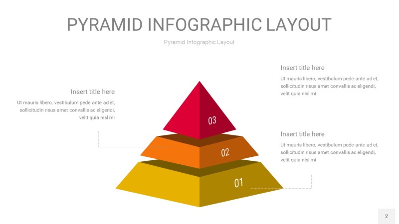 红黄色3D金字塔PPT信息图表2