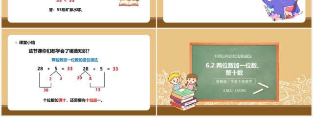 部编版一年级数学下册两位数加一位数整十数课件PPT模板