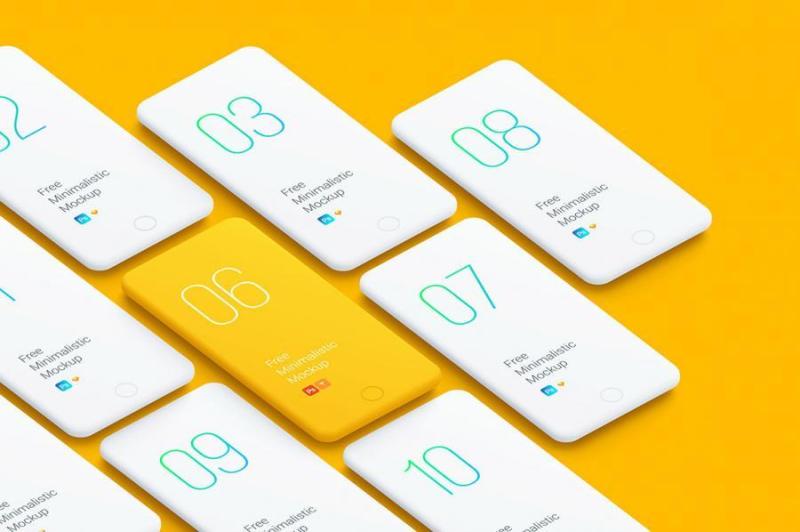 自由简约的手机模型 Free Minimalistic Phone Mockups
