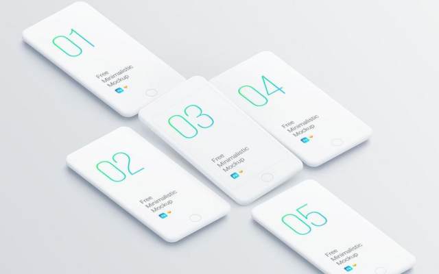 自由简约的手机模型 Free Minimalistic Phone Mockups