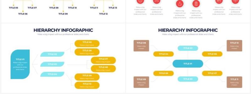 蓝黄组织结构层次结构PPT信息图形素材Hierarchy Powerpoint Infographics