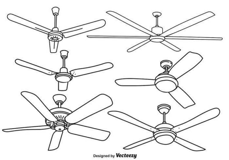 矢量吊扇插图 - 涂鸦矢量元素