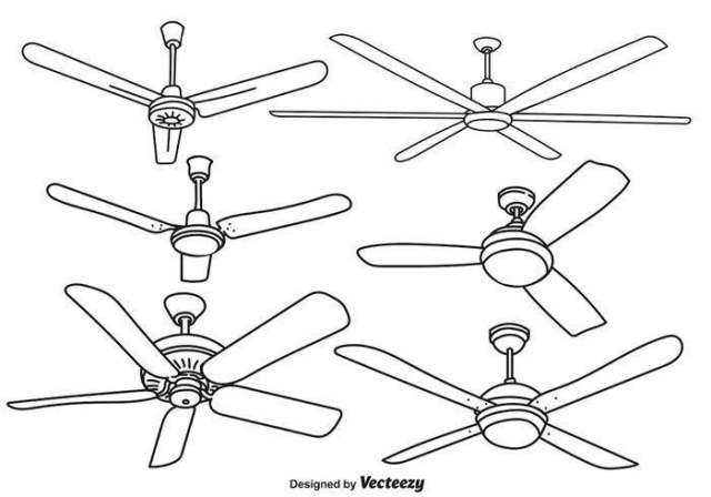 矢量吊扇插图 - 涂鸦矢量元素