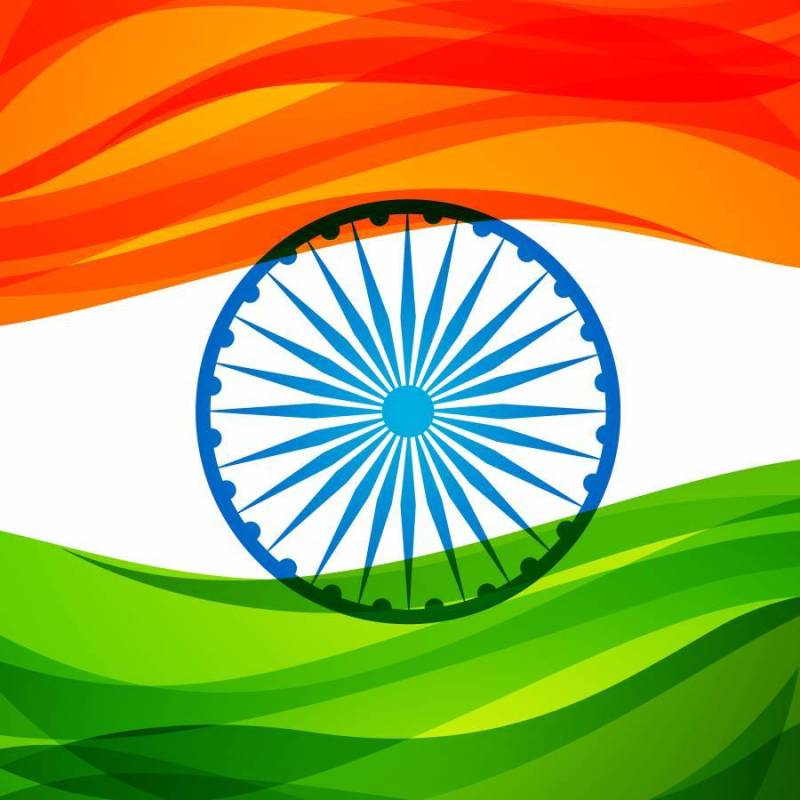 印度三色旗背景矢量设计插画