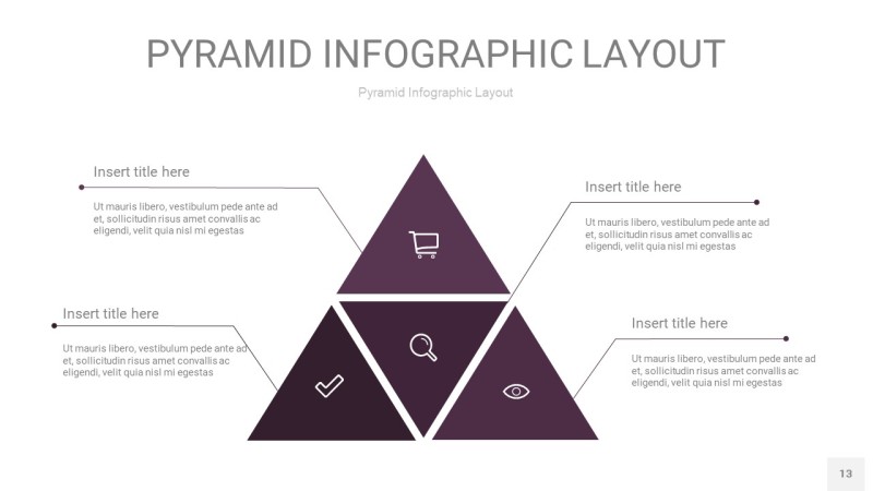 深紫色3D金字塔PPT信息图表13