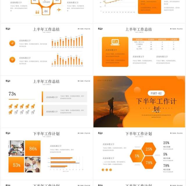 橙色商务风销售工作总结PPT通用模板