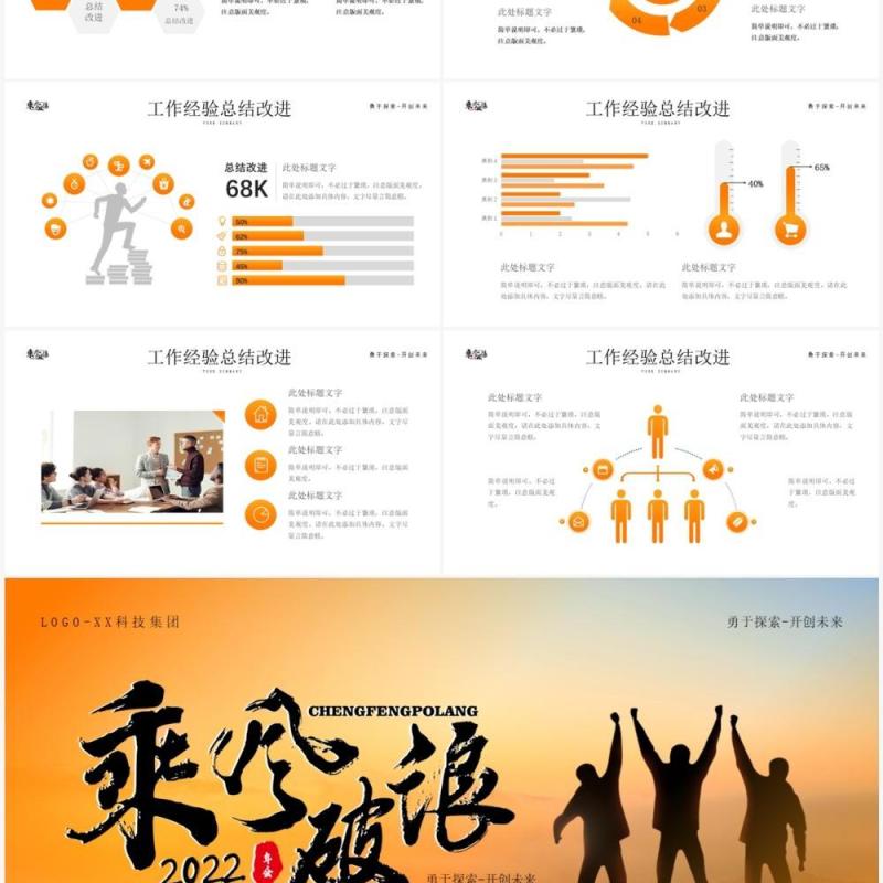 橙色商务风销售工作总结PPT通用模板