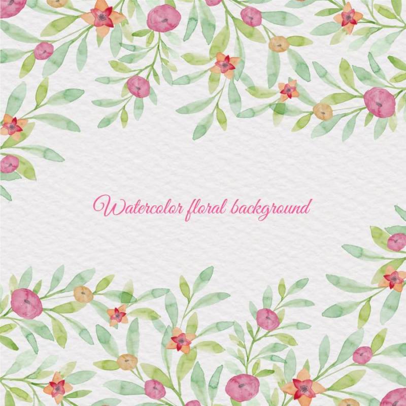 矢量水彩花卉背景