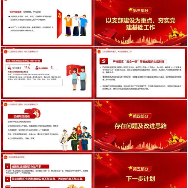 2022党支部书记抓基层党建述职报告PPT模板 2022党支部书记抓基层党建述职报告PPT模板