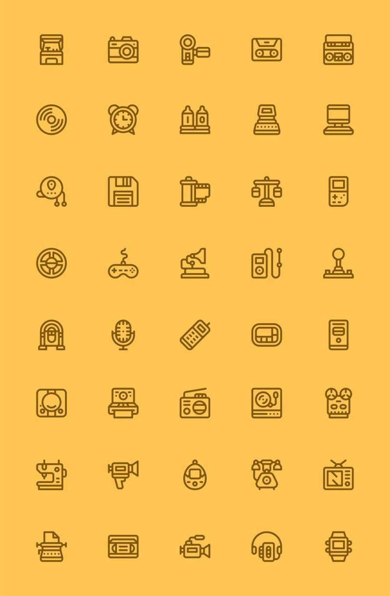 40 枚复古电子图标