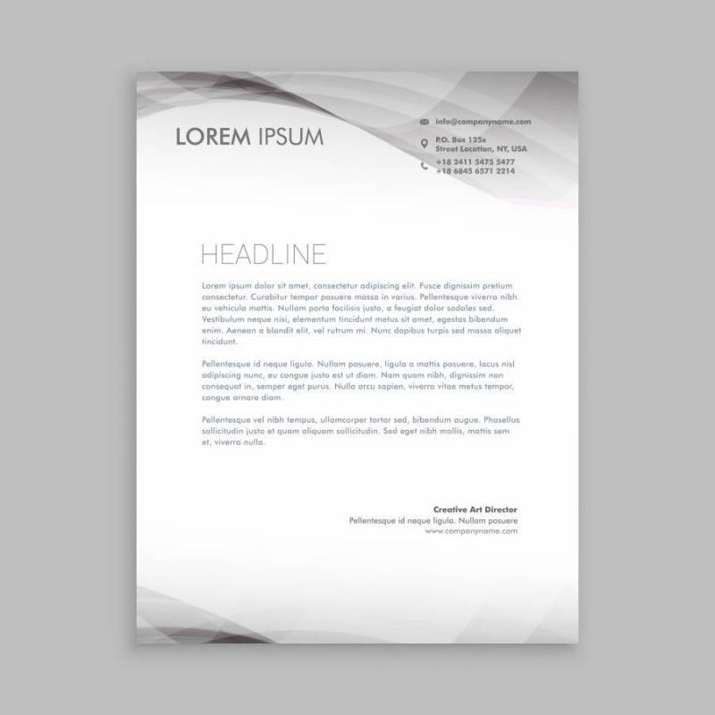 波风格业务信头模板矢量设计插画