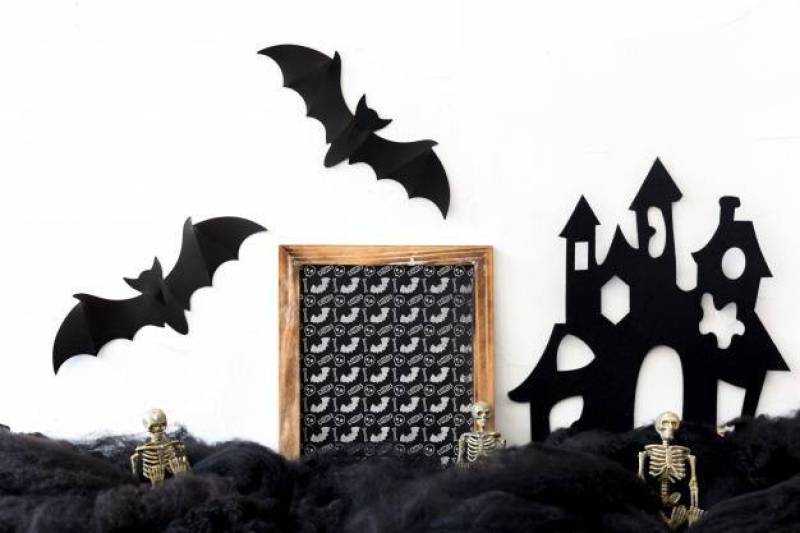 Slate mockup with halloween concept