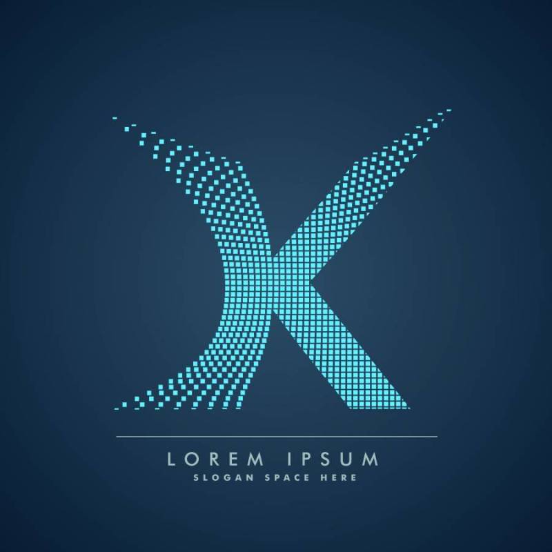 抽象的创意点徽标字母K