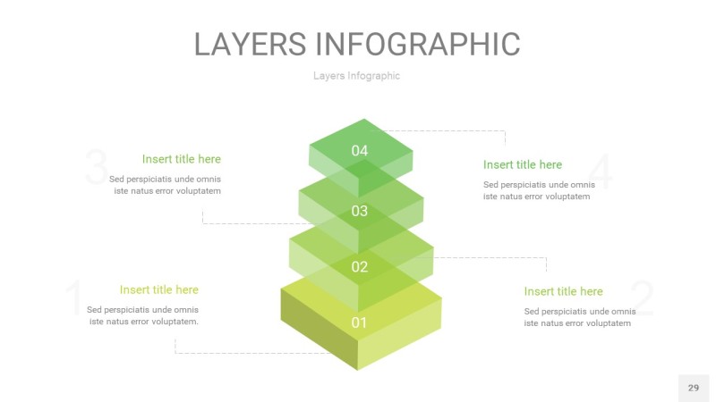 嫩绿色3D分层PPT信息图29