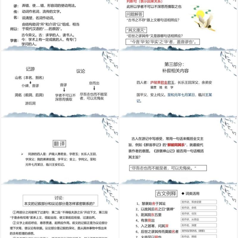 部编版高中语文必修二游褒禅山记课件PPT模板
