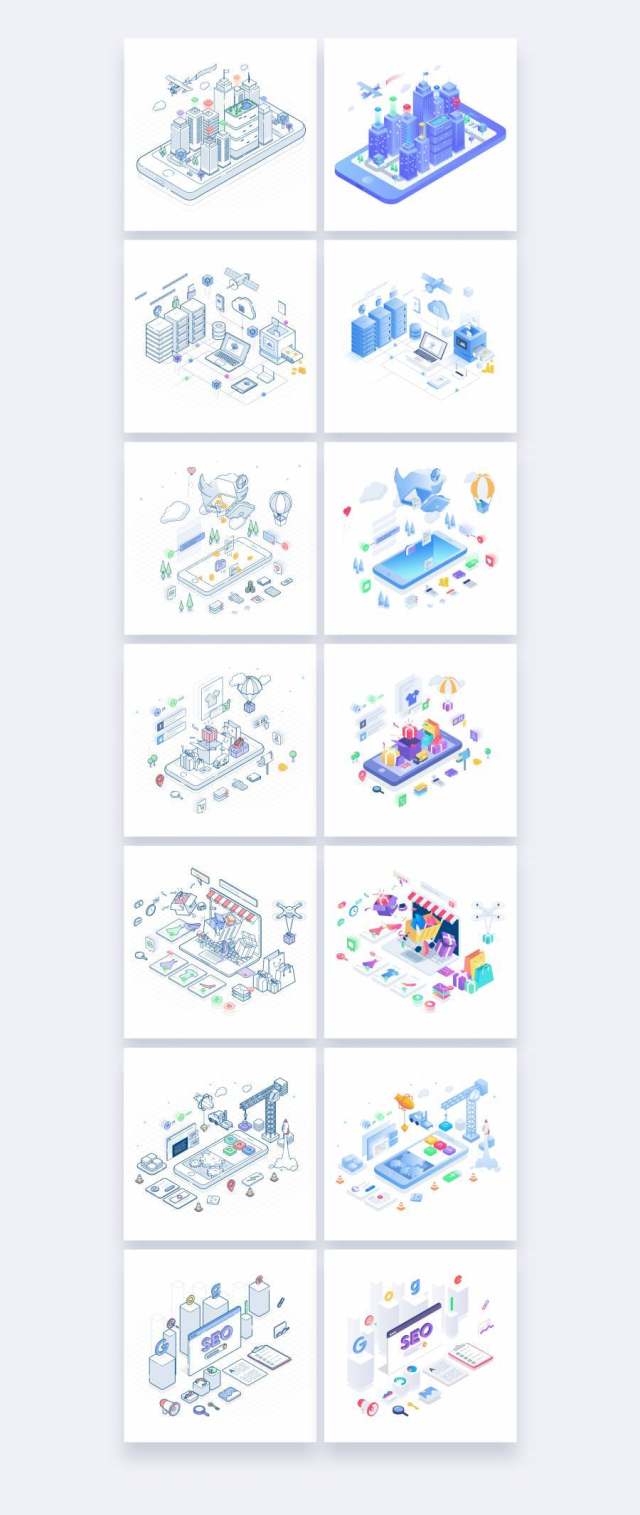 科技主题等距插图,等距插图卷。 1 科技主题等距插图,等距插图卷。 1