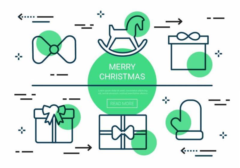  线性圣诞节矢量图标