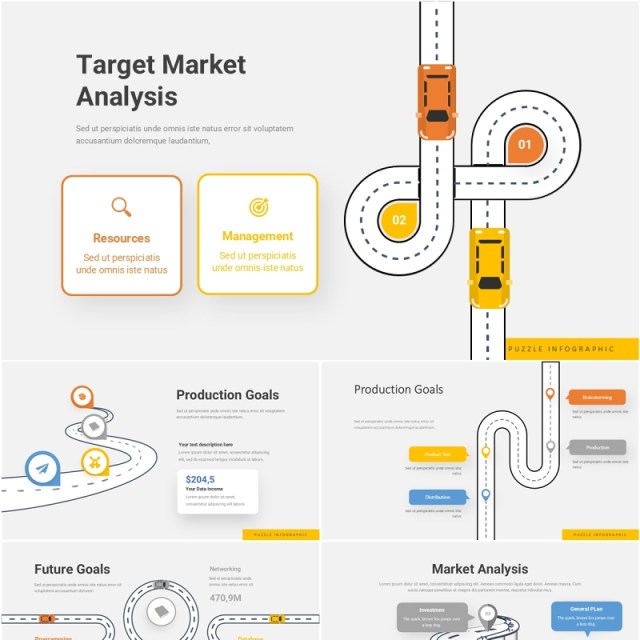 导航旅游路线图PPT信息图Roadmaps Infographic