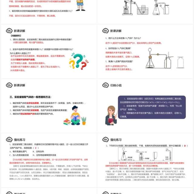 部编版九年级化学上册二氧化碳制取的研究课件PPT模板