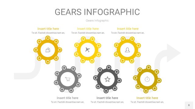 灰黄色齿轮PPT信息图8