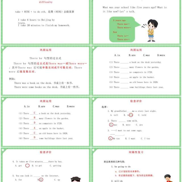 人教版六年级英语下册Then and Now第一课时教育课件PPT模板